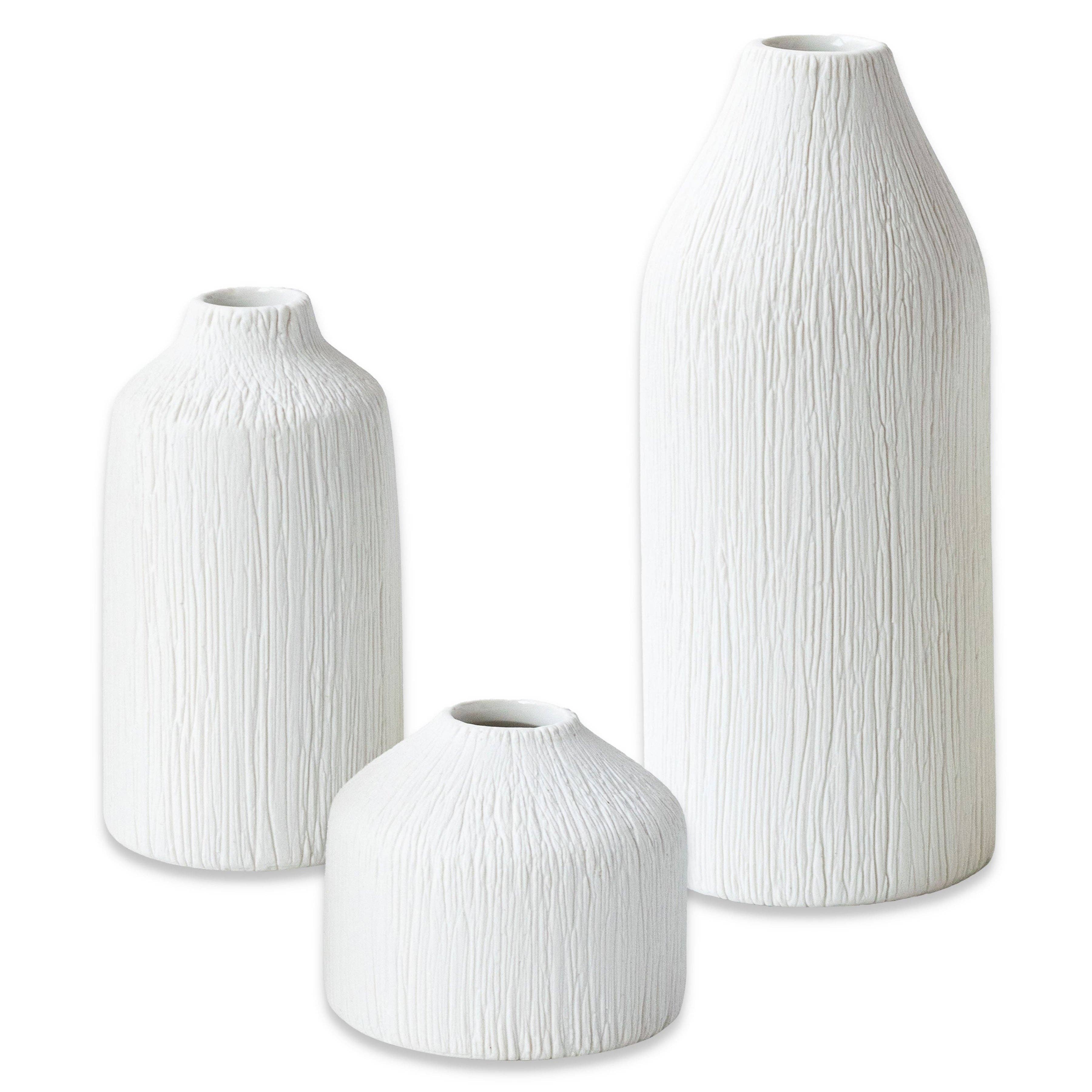 Kate Aspen - Wholesale Vase - Boho Ceramic Bud Vase - White (Set of 3)7