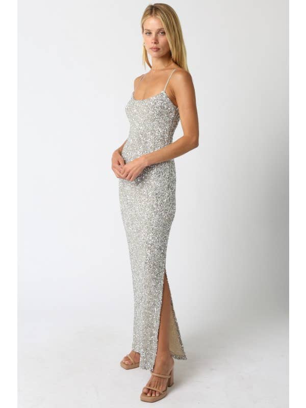 Olivaceous - Wholesale Dress - Women's - Fiona Sequin Dress7