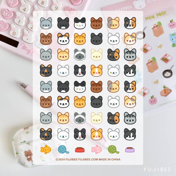 Katter genomskinliga klistermärken för wholesale av Fujibee