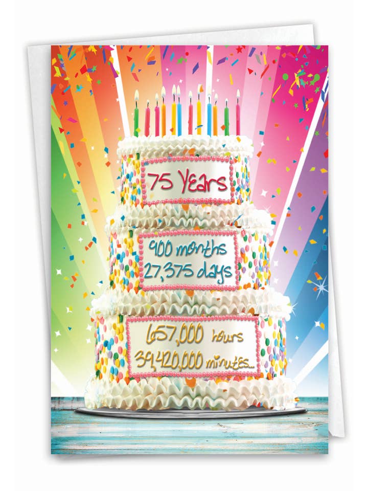Birthday Card - 75 Year Time Count for wholesale by NobleWorks
