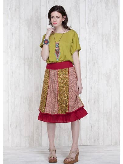 Falda roja oliva 660-30 para venta al por mayor de NID D'ABEILLE