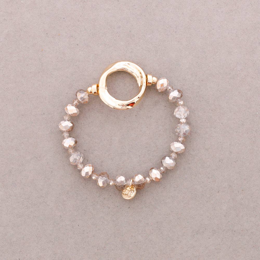 Sonata - Vente Bijoux à boutons pression - Bracelet Élastique Cristaux Anneau Métal2