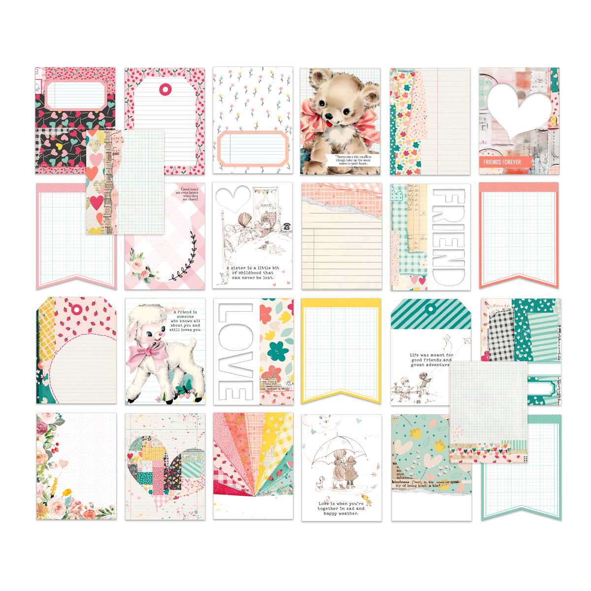 Pretty Little Studio – wholesale Utskärningar – Kärlek är vänlig 3x4 vänskapskort (Vänlighet)0