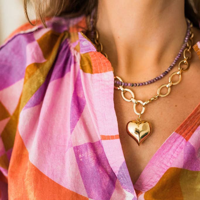 Shiver + Duke - Venta al por mayor Abalorios/colgantes individuales - Abalorio con forma de corazón hinchado - Charm BAR1