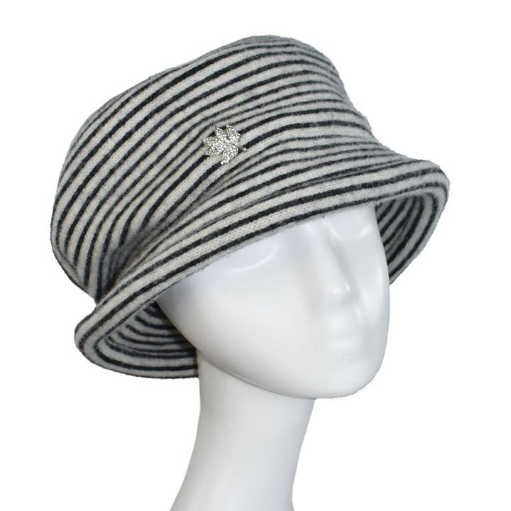 Dupatta Designs - Wholesale Cloche Hat - Women's - Esposito Striped Hat0