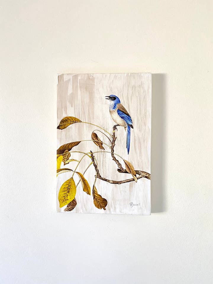 Scrub Jay canvas voor wholesale door Streetlightbirds