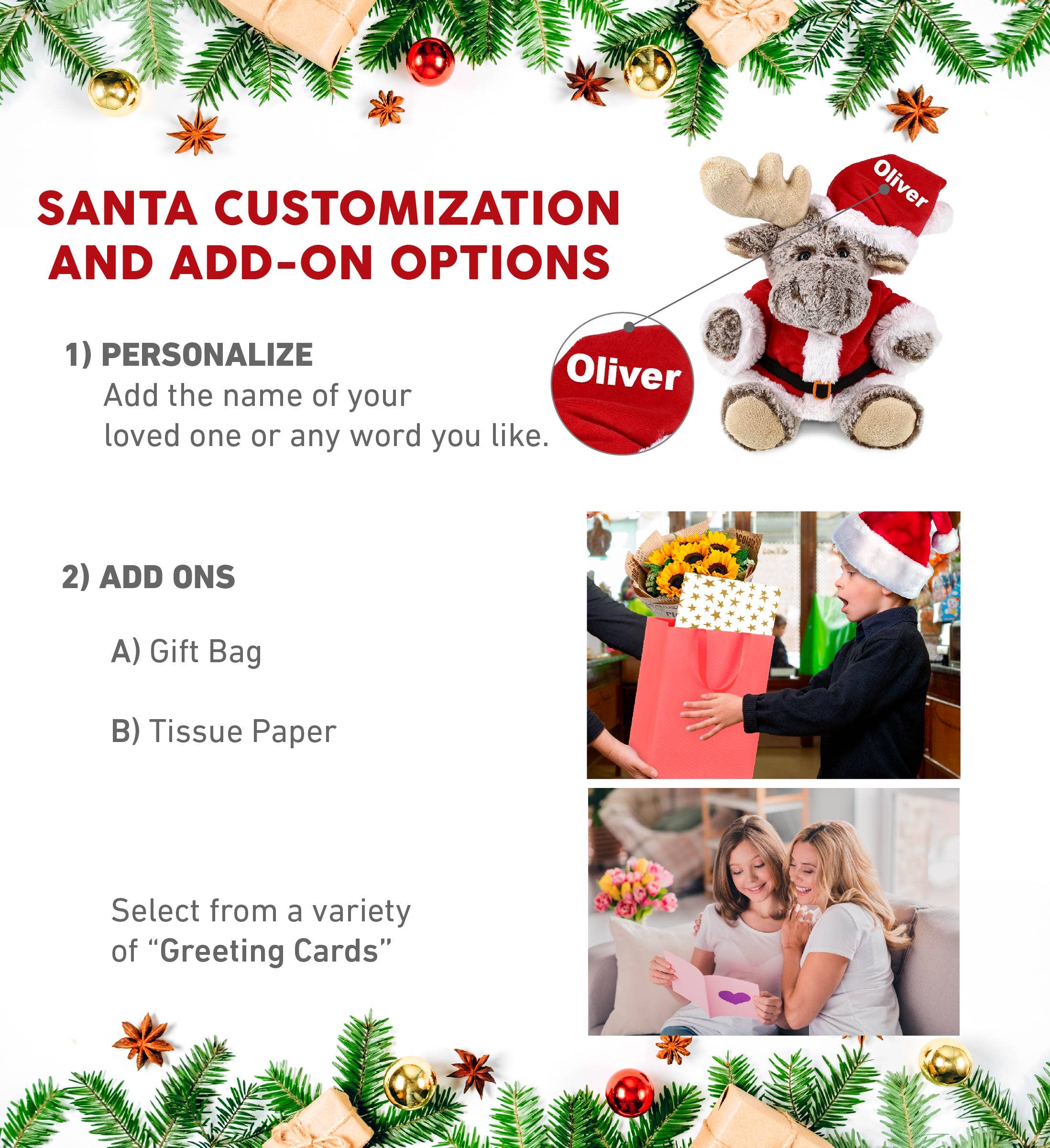 Cota Global - Wholesale Stuffed/Plush Toy - Kids & Baby - Plush Santa - Super-Soft Plush - Sitting Moose1