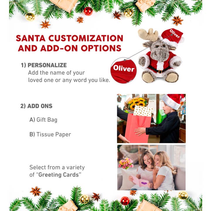 Cota Global - Wholesale Stuffed/Plush Toy - Kids & Baby - Plush Santa - Super-Soft Plush - Sitting Moose1