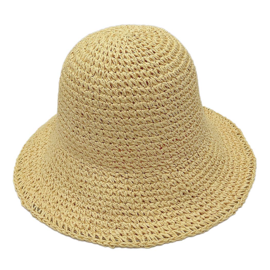 Fashion City - Wholesale Bucket Hat - Women's - Solid Colored Straw Bucket Hat14
