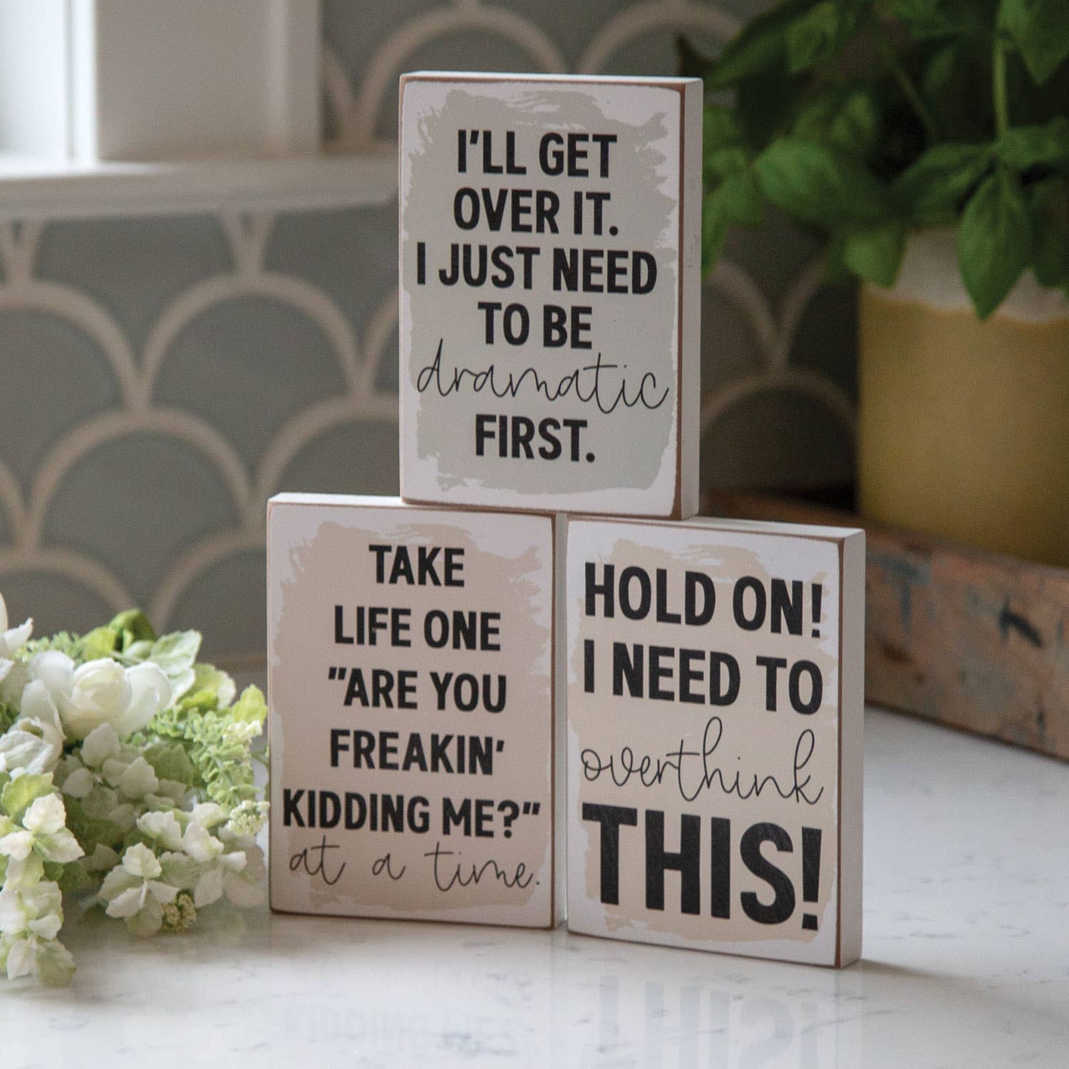 Col House Designs – wholesale Skylt – Are You Freakin Kidding Me Blockskylt, 3 Blandade1