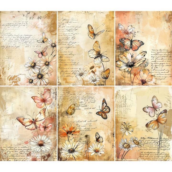 Butterfly Rice Papers, 8 x 10.5 inch (A4) for wholesale by Craft Kreatively