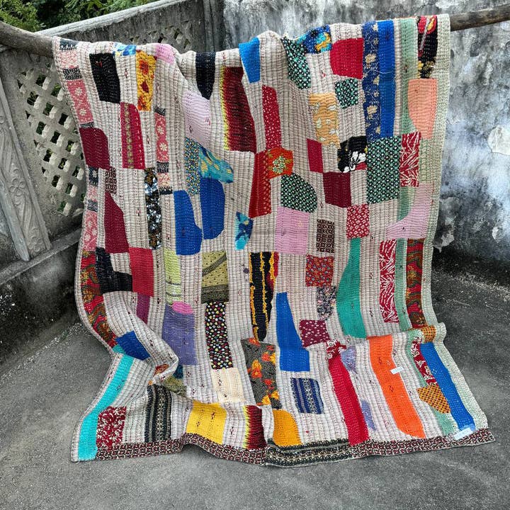 bhavnas boutique - Vendita all'ingrosso Trapunte - Copriletto trapuntato in cotone vintage indiano kantha Quilts 0