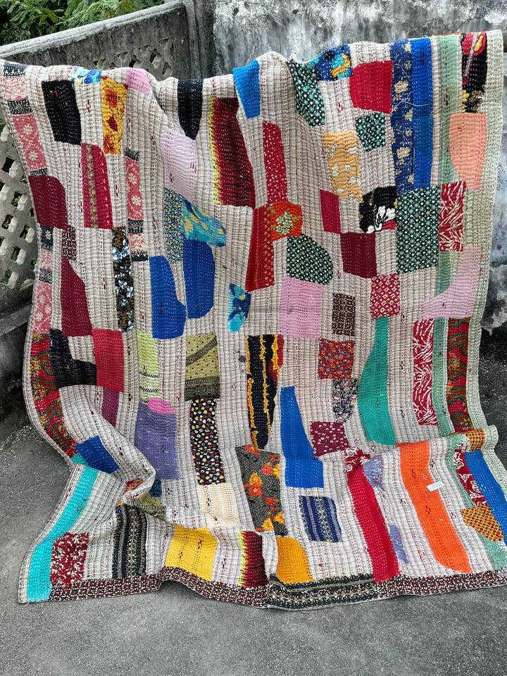 Indiase kantha Quilts Vintage katoenen dekbedsprei voor wholesale door bhavnas boutique