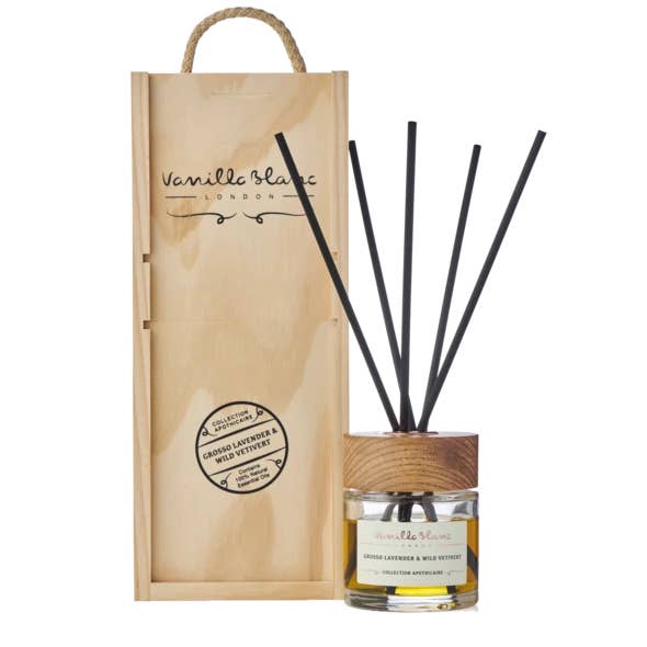 New - Grosso Lavender & Wild Vetivert Diffuser for wholesale by Vanilla Blanc Ltd
