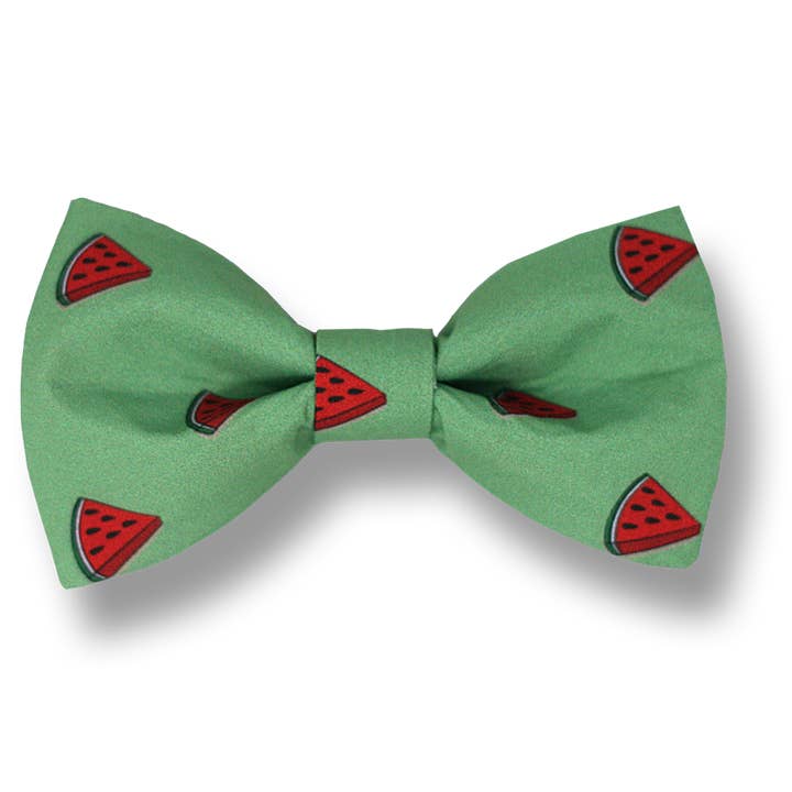 Noeud papillon Vert d'été avec motif pastèque pour la vente par Le Noeud