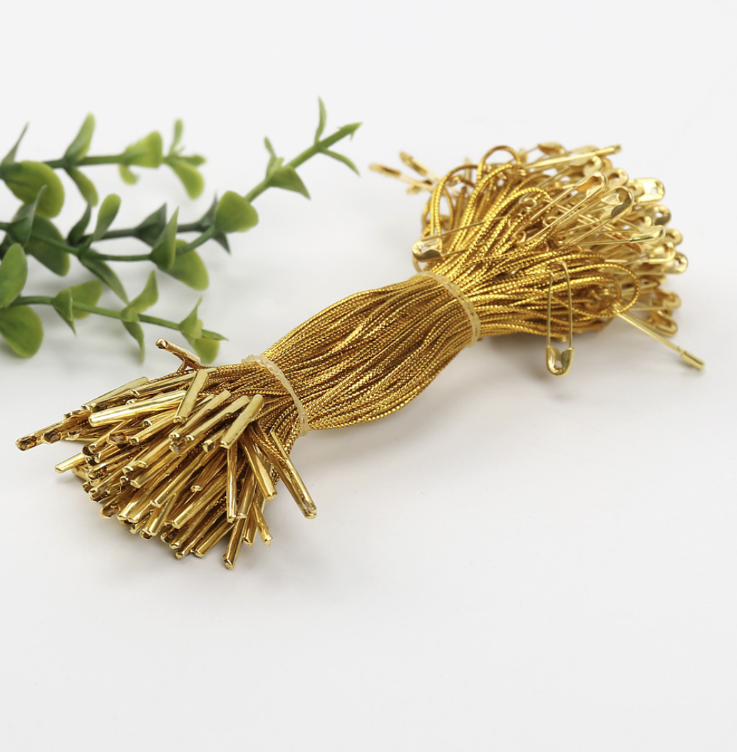 ByHome – wholesale Presentetikett – 100st, 4 ”längd guldstift och snöre Fästelement för tagg2