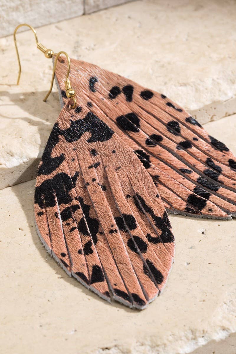 Urbanista - Vendita all'ingrosso Orecchini pendenti - Orecchini in vera pelle con piume2