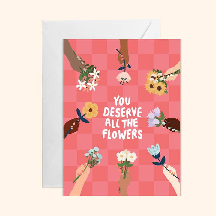 Carte de vœux Toutes les fleurs pour la vente par Oh Happy Dani