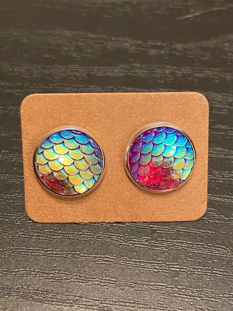 SMA Artistry Creations - Vendita all'ingrosso Orecchini a bottone - Orecchini a bottone con cabochon a sirena da 12 mm2