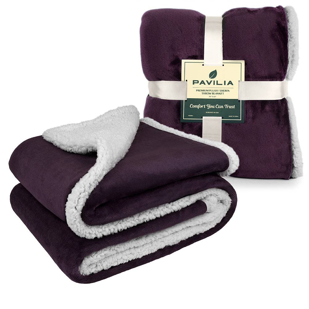 Pavilia – Manta para sofá por atacado – Cobertor Premium Sherpa Fleece73