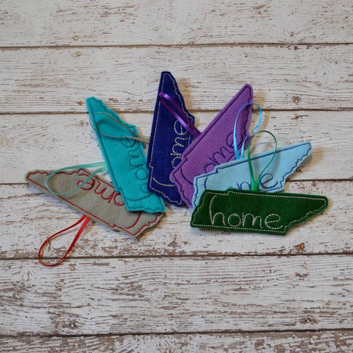 SewMuchMoreStore - Wholesale Ornament Set - State Felt 'home' Ornament - Color Pack 2 - Holiday Ornament