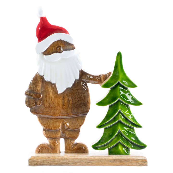 Wd Santa w/ Tree for wholesale by Oak Street Wholesale