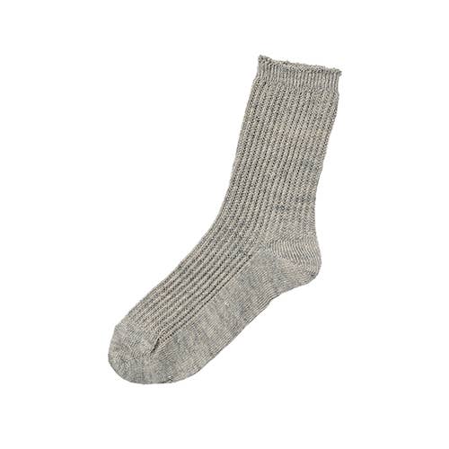 NISHIGUCHI KUTSUSHITA - Wholesale Socks - Women's - ME0102 Linen Ribbed Socks S