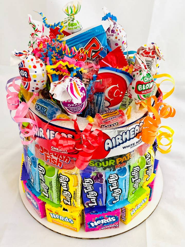 Small Full Of Rainbow Fun Candy Cake (Non-Chocolate) for wholesale by Candy Cake Explosion