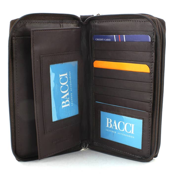 Leather Impressions Inc - Wholesale Wallet - Women's - Double Zipper Women's Clutch 1558515