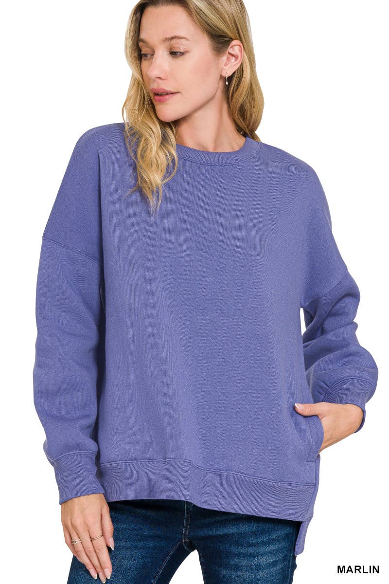 42POPS - Wholesale Sweatshirt - Women's - ',,, Fleece Hi Low Hem Pullover With Pockets86