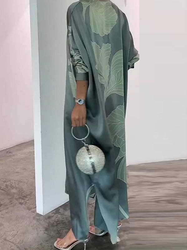 Sheer Trend - Wholesale Dress - Women's - Floral Muslim V-Neck Dress5