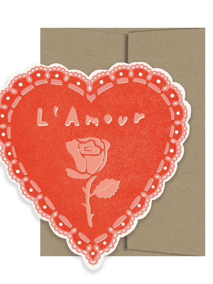 Rose Heart Amour Collection - Die Cut Card for wholesale by Isatopia