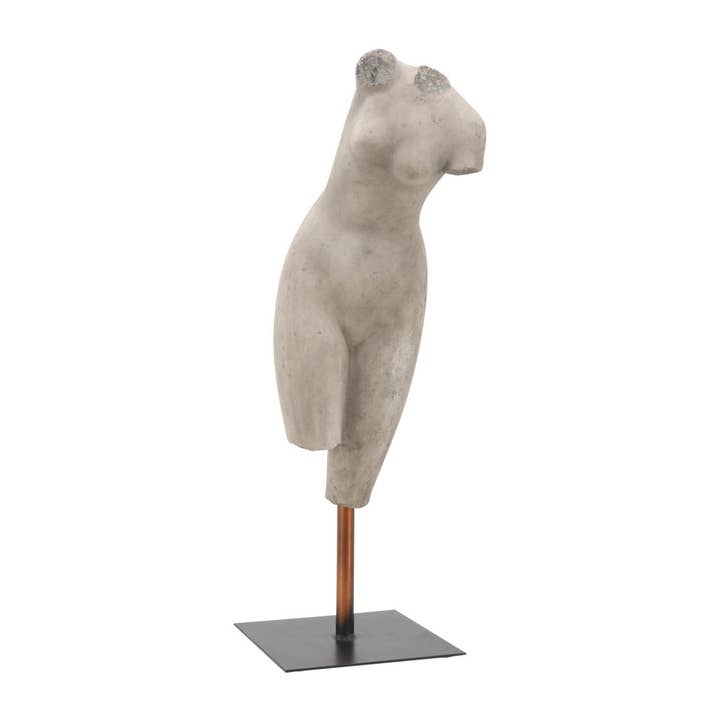 Sagebrook Home - Wholesale Sculpture - Gray 26x8 in. Resin Metal Torso Sculpture