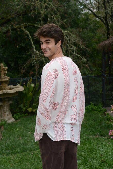 Jayli Clothing - Wholesale Tunic - Women's - Boho Hippie Rayon Prayer Print Long Sleeve Lightweight Shirt1