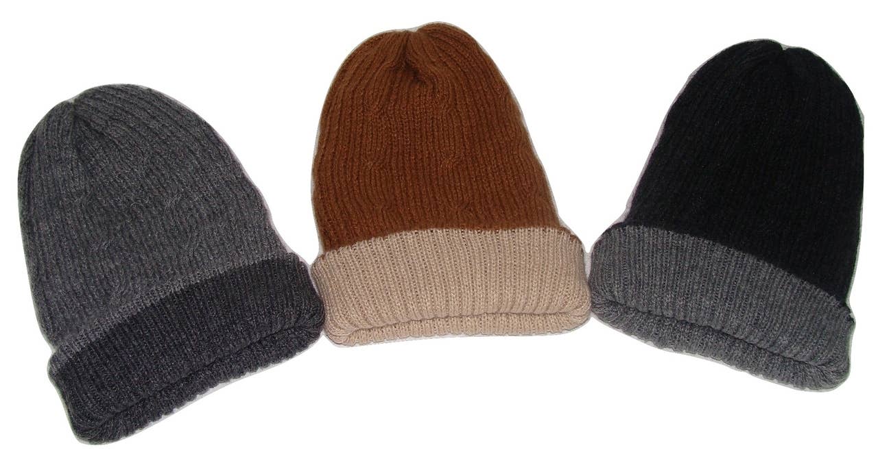 Sanyork Fair Trade – Großhandel Beanie – Damen – Doppelwandige Doppelwandige zweifarbige Mütze von Royal Alpaca1