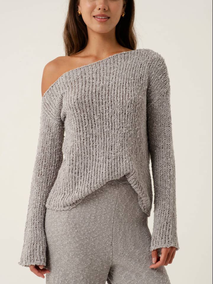 Alura Steel Crop Knit Jumper for wholesale by AMIRA Collective