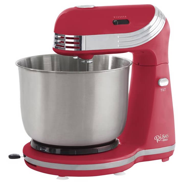 Dash Rise Red 3 qt 6-Speed Stand Mixer for wholesale by Everyday Supply Co