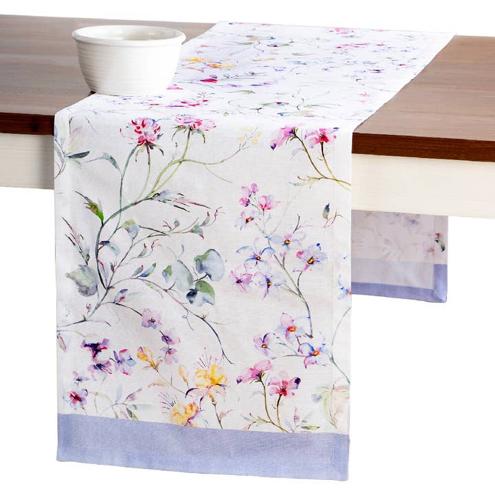 Table Runner 100% Cotton - Single Layer - Summer Floral for wholesale by Maison d'Hermine - Design in Every Thread