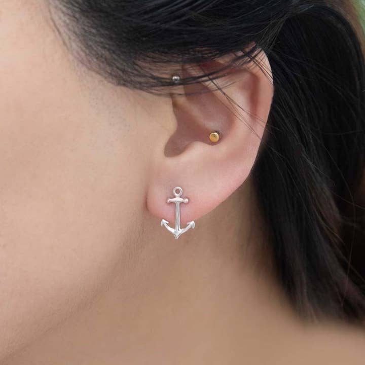 Lovoda - Wholesale Stud/Post Earrings - Anchor Earrings (18K Rose & 24K Gold)1