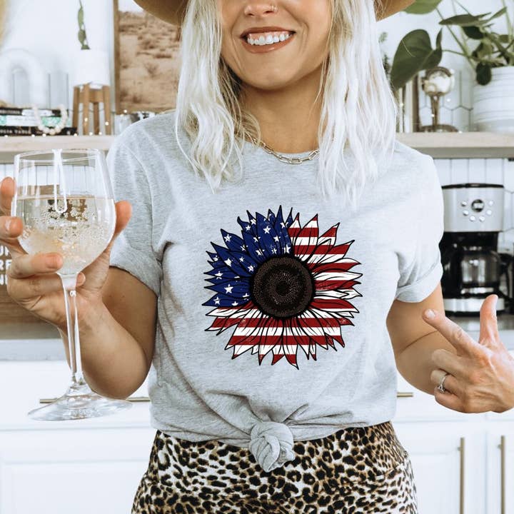 America Sunflower | Graphic Tee for wholesale by KM Clothing