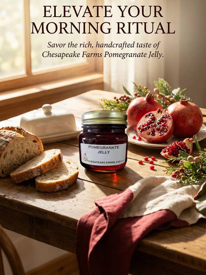 Pomegranate Jelly – 8 oz Jar | Seasonal Fruit | Vegan for wholesale by Chesapeake Farms LLC