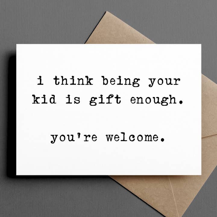 funny birthday/anytime/mother's/father's day card | kid gift for wholesale by Ink & Attitude Stationery Company