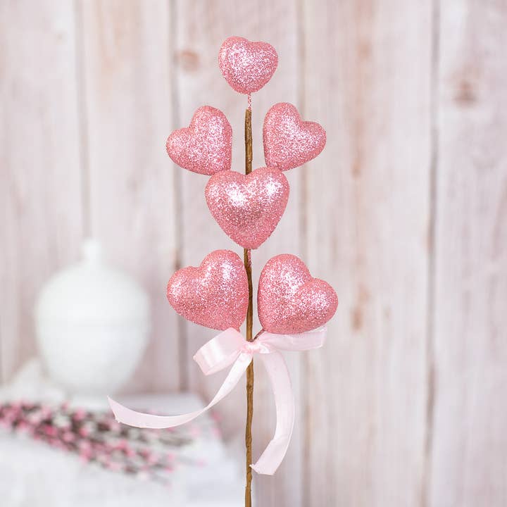 Factory Direct Craft - Wholesale Decorative tabletop object - 8-1/2" Glitter Valentines Day Picks (12 Pack) - Choose Color8