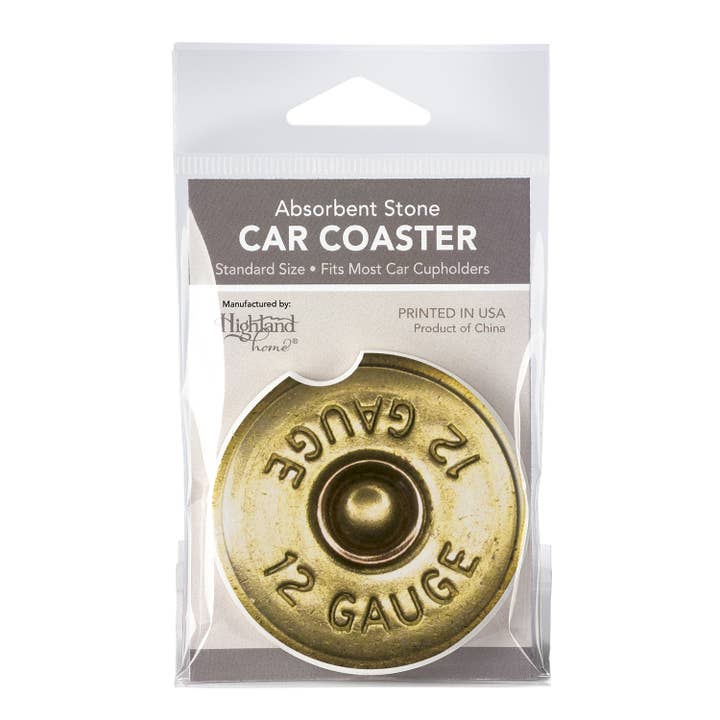 CounterArt/Highland Home/Thirstystone - Wholesale Car Coaster - Unisex - Shotgun Shell Absorbent Stone Car Coaster 1 Pk7