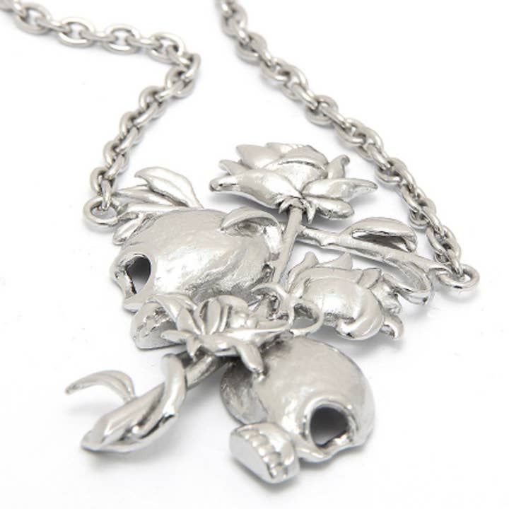 Controse - Wholesale Pendant/Charm Necklace - Controse Til Death Do Us Part - Skulls with Rose Necklace1