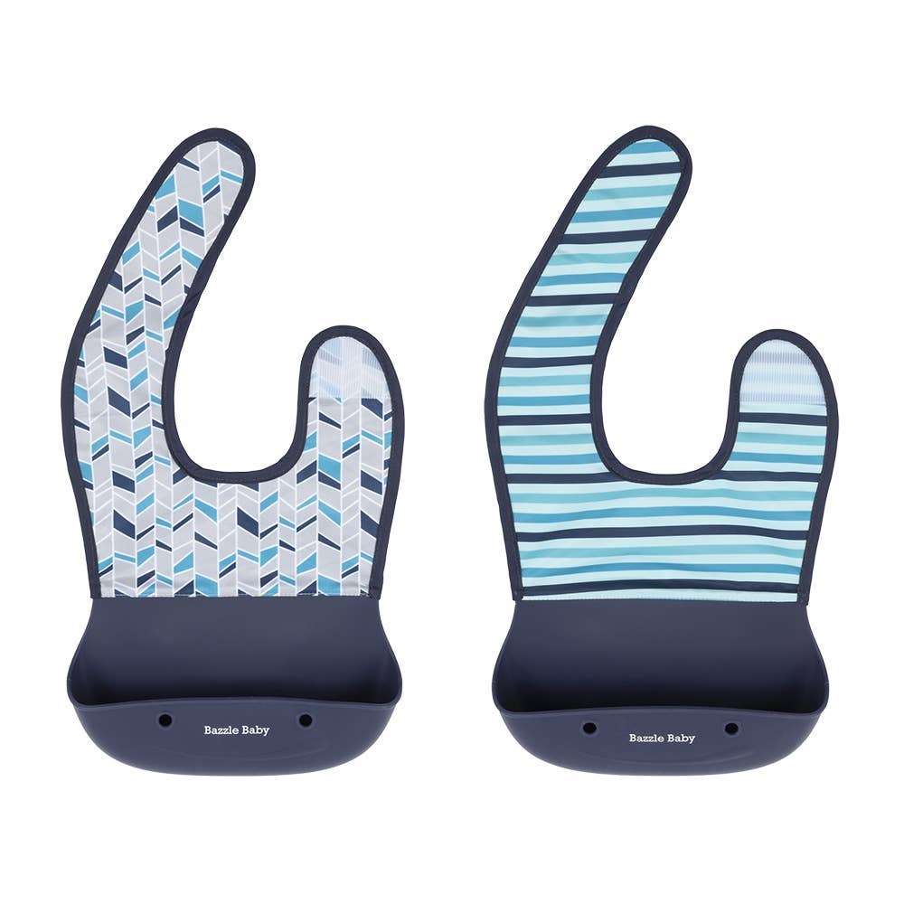 Bazzle Baby - Wholesale Bib - Baby - Silicone + Fabric Foodie Feeding Bib0