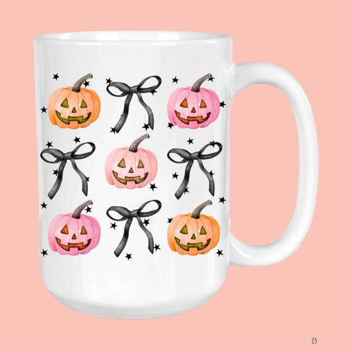 Zucche e Fiocchi, Halloween, Tazza da Caffè Carina per la vendita all'ingrosso da parte di GirlySips