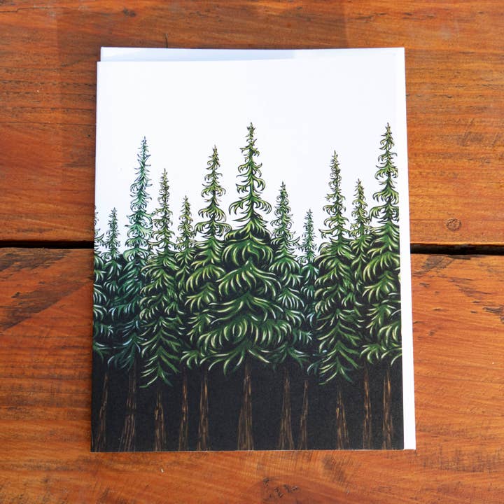 Carte de vœux PNW Forest pour la vente par Gianna Andrews Studio