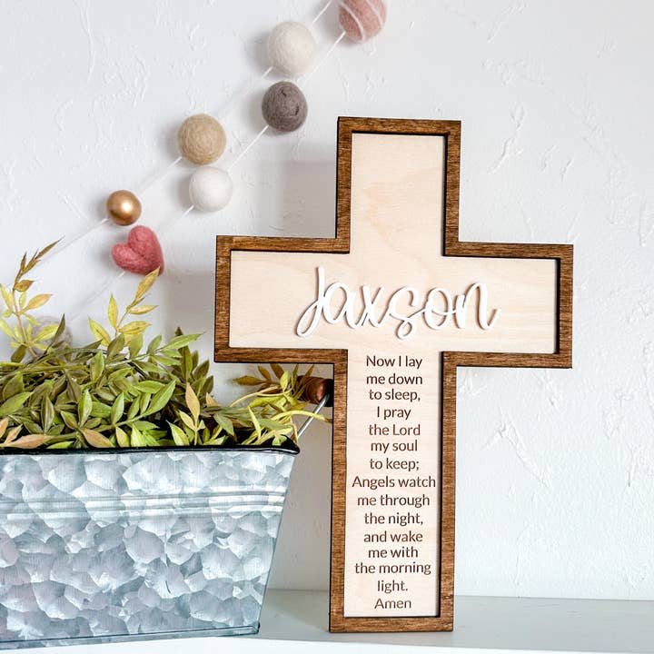 WS Bedtime Prayer Cross for wholesale by Lost Canyon Design Co