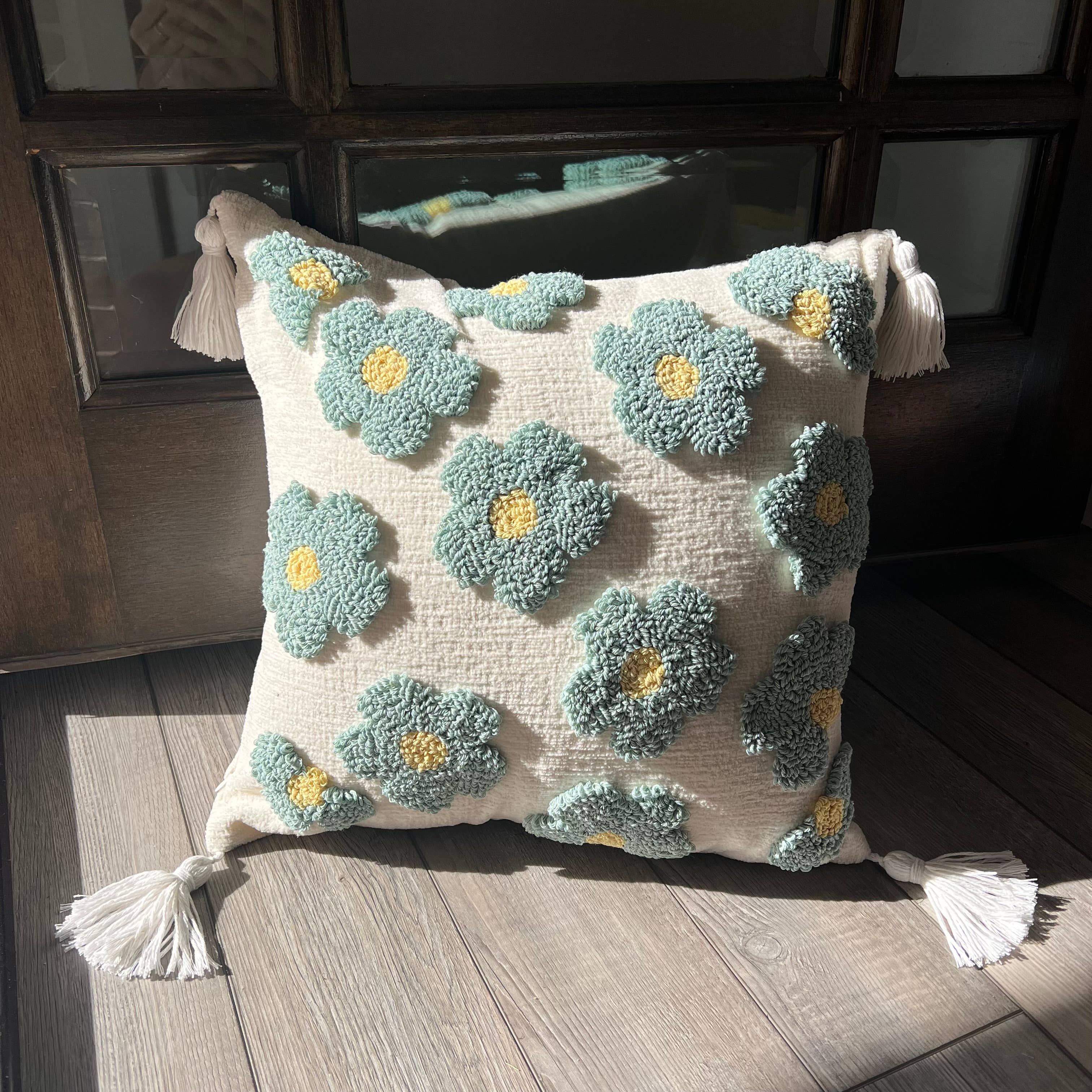 Delmar Decor - Vendita all'ingrosso Fodera cuscino decorativo - Cuscino primaverile, fodera trapuntata con motivo floreale 13